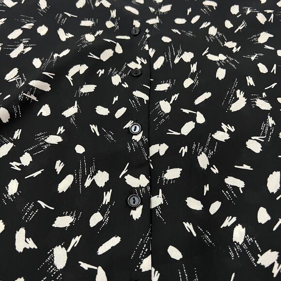 Lush X-LARGE Mila Relaxed Blouse - Stitch Fix Button Up Long Sleeve Elastic Cuff - Picture 11 of 14